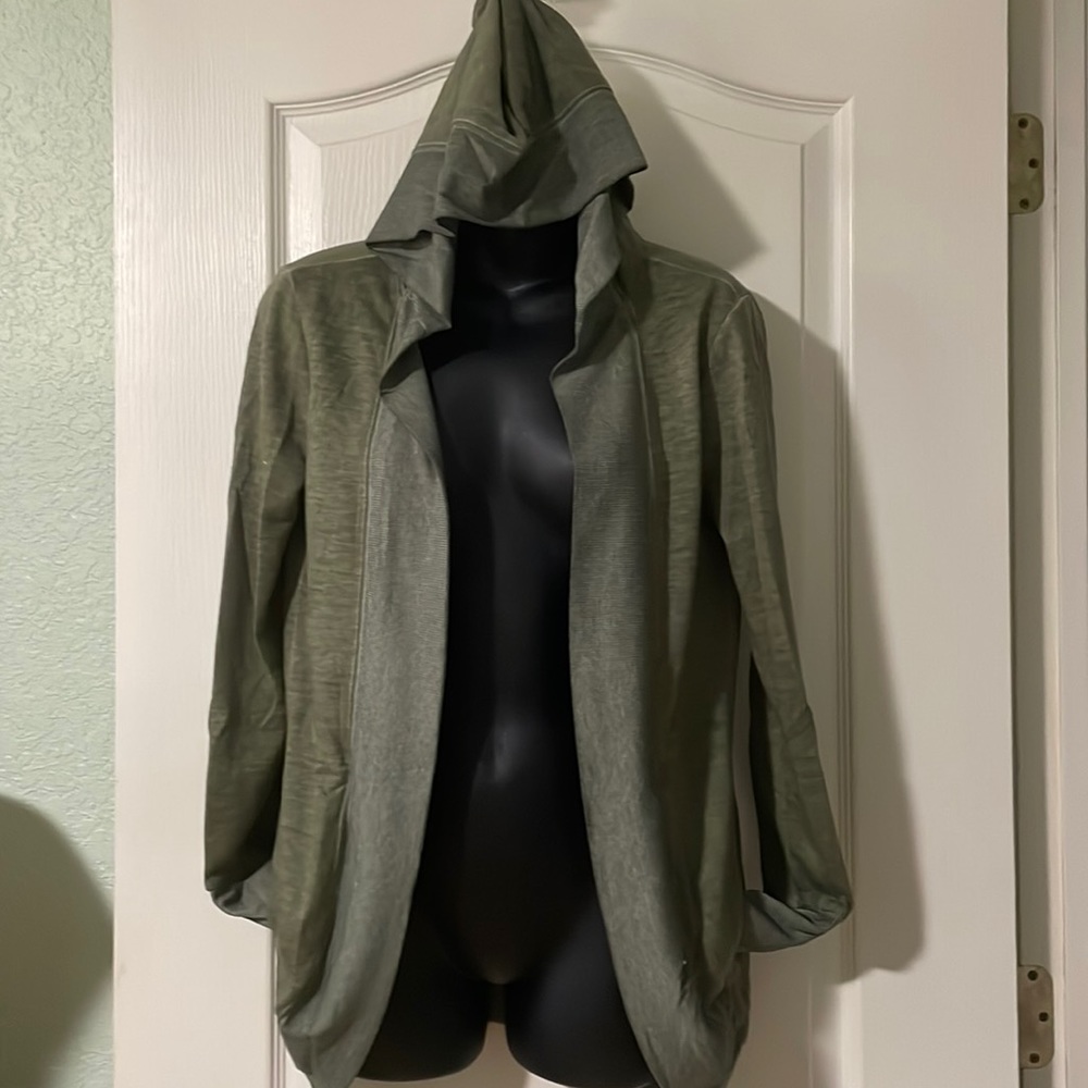 Green sweater with hoodie